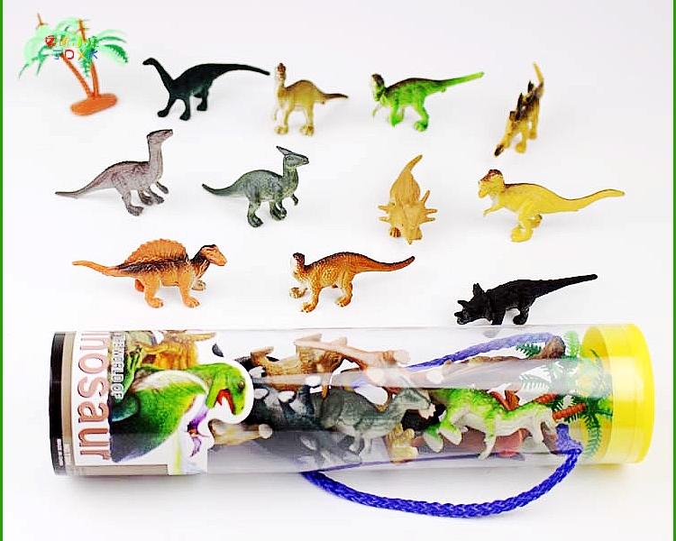 Mini kèn dạ quang nhỏ mẫu giáo khủng long trẻ em đồ chơi giáo dục mô phỏng động vật nhỏ mô hình 12 mảnh đặt - Đồ chơi gia đình búp bê hàn quốc