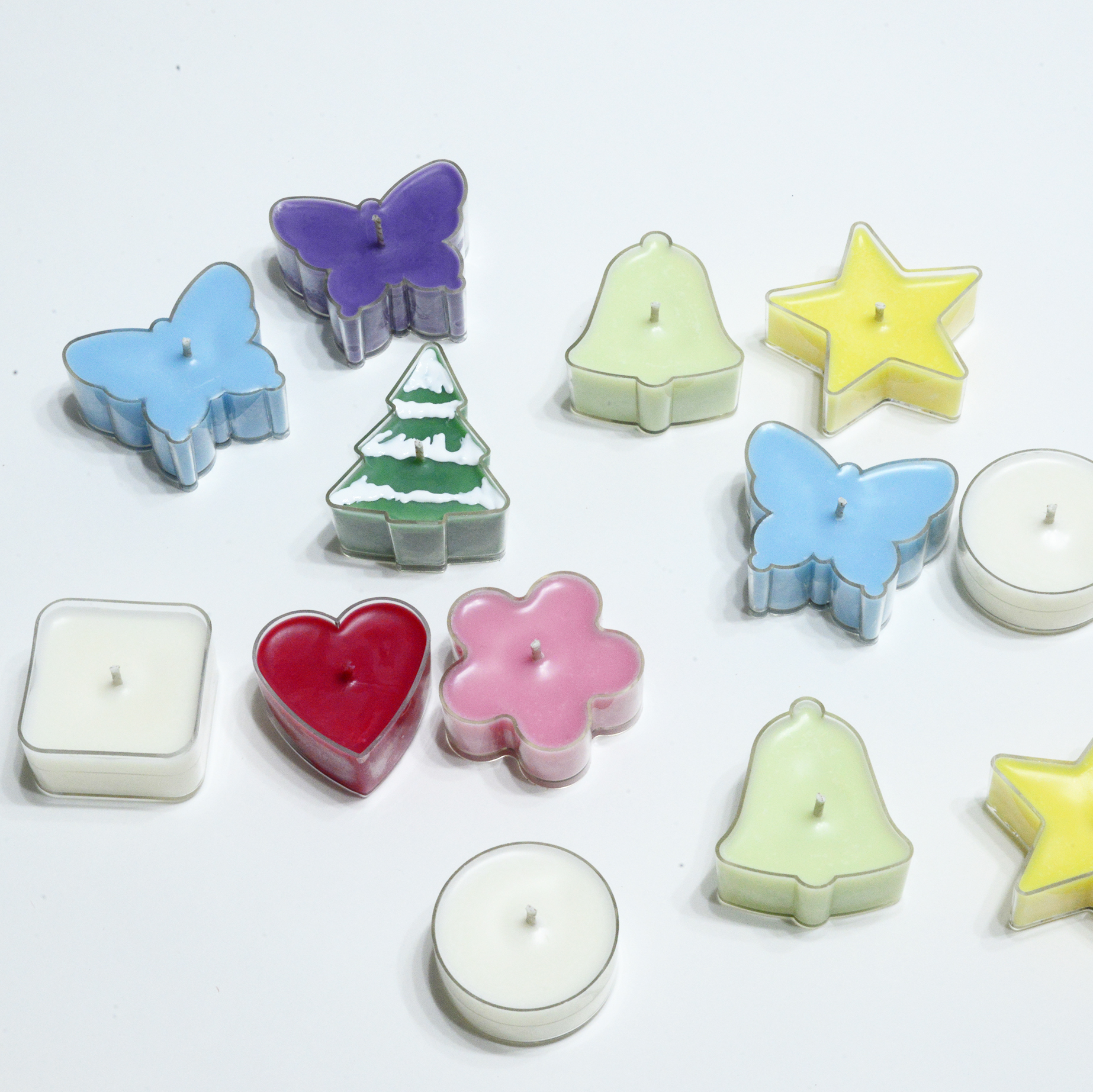 DIY aromatherapy candle cup tea wax cup high transparent Christmas tree square round heart-shaped candle container