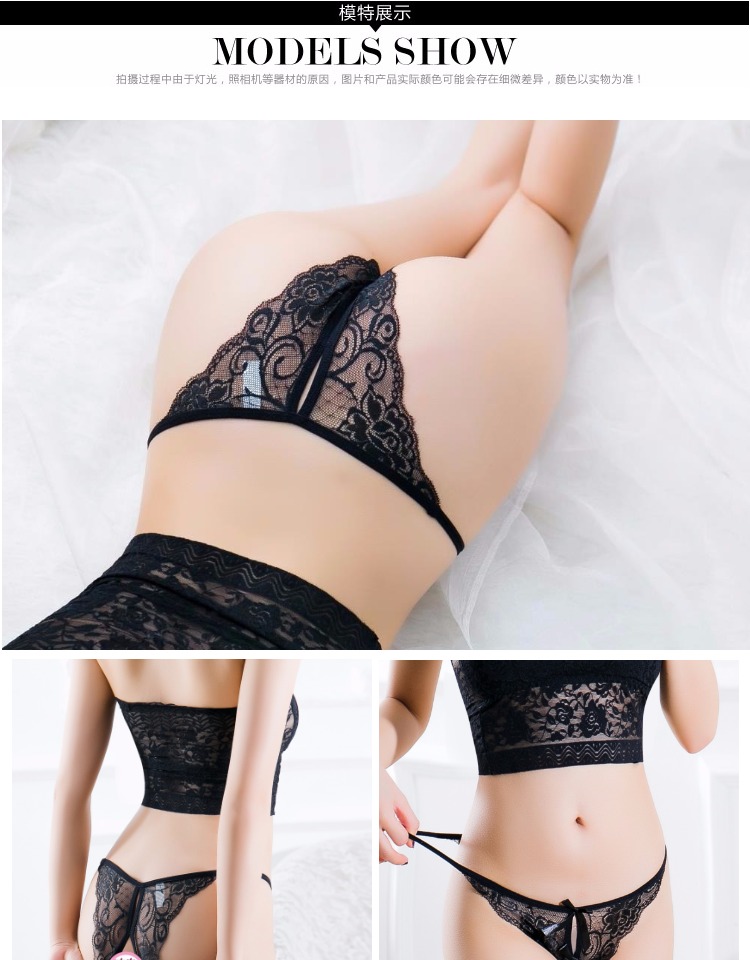 Sexy ren vải vui vẻ mở thong phụ nữ thấp eo trong suốt lông sang t quần cô gái nóng đồ lót