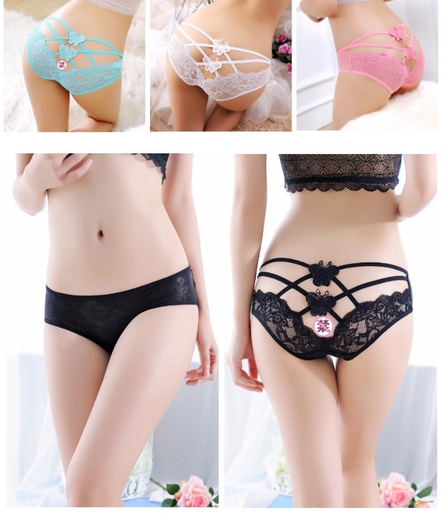 4 quần lót gợi cảm nữ ren trong suốt nóng rỗng cám dỗ băng lụa eo thấp siêu mỏng thoáng khí các loại quần lót nam