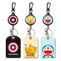 Cute mini sensor access card protection cover keychain retractable elevator card water drop card small bus card cover