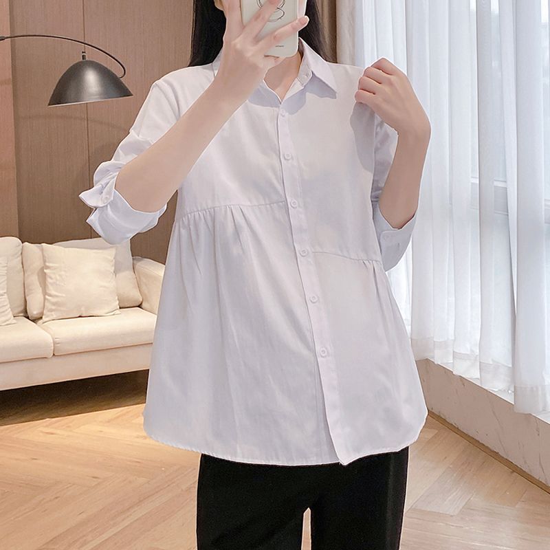 2026 Autumn Fashion Maternity Wear Work White Maternity Shirt Office Professional Wear Maternity Shirt Short Sleeve Top 2026 Autumn Fashion Maternity Wear Work White Maternity Shirt Office Professional Wear Maternity Shirt Short Sleeve Top