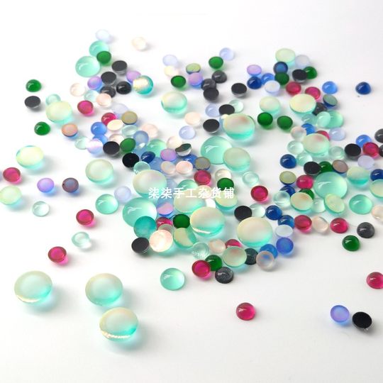 Runde Harzimitation Cat-Eye-Puppe, Augenzubehör mit flachem Boden, DIY-Augapfel, handgefertigtes Patch-Inlay-Material