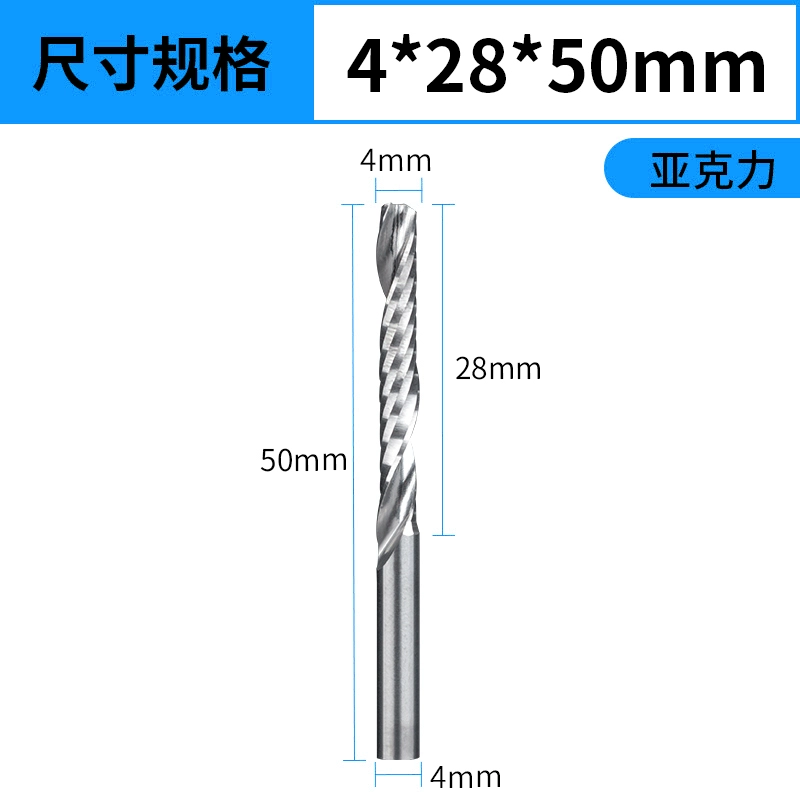 mũi khoan đá granite 4mm đơn cạnh xoắn ốc phay mật độ bảng acrylic khắc máy tính khắc CNC máy công cụ thép vonfram đầu khắc mũi khoét inox mũi khoét lỗ tròn trên gỗ 