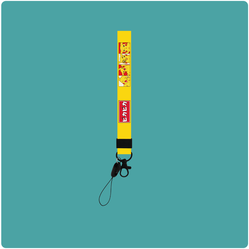 Wrist Rope: Plaid Pikachufabric art mobile phone Lanyard USB drive Pendant men and women have cash less than that is registered in the accounts Wrist strap Key chain Loss prevention Cartoon lovely personality