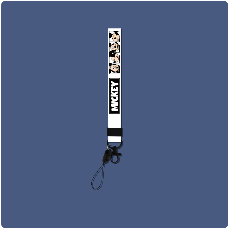 Wrist Rope: Black And White Mickey Mousefabric art mobile phone Lanyard USB drive Pendant men and women have cash less than that is registered in the accounts Wrist strap Key chain Loss prevention Cartoon lovely personality