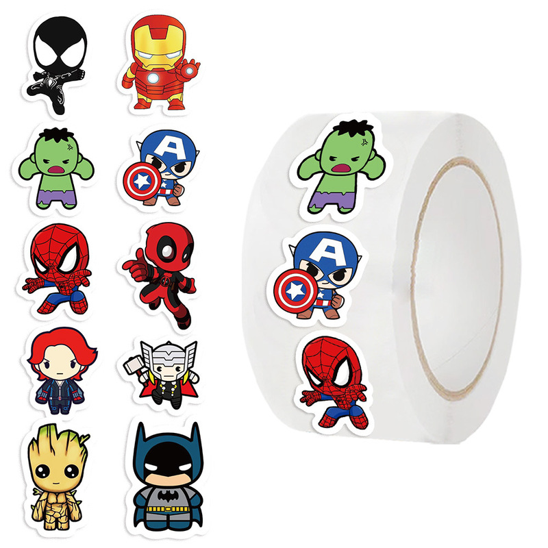 1000 Super Hero Stickers 2.5cm Iron Man Spider-Man Batman Pattern Kidsren's Toy Stickers