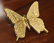 Gold Plated Butterfly Pull Antique Single Hole European Style Drawer Personalised Creative Pull Shoe Cabinet Door Handles