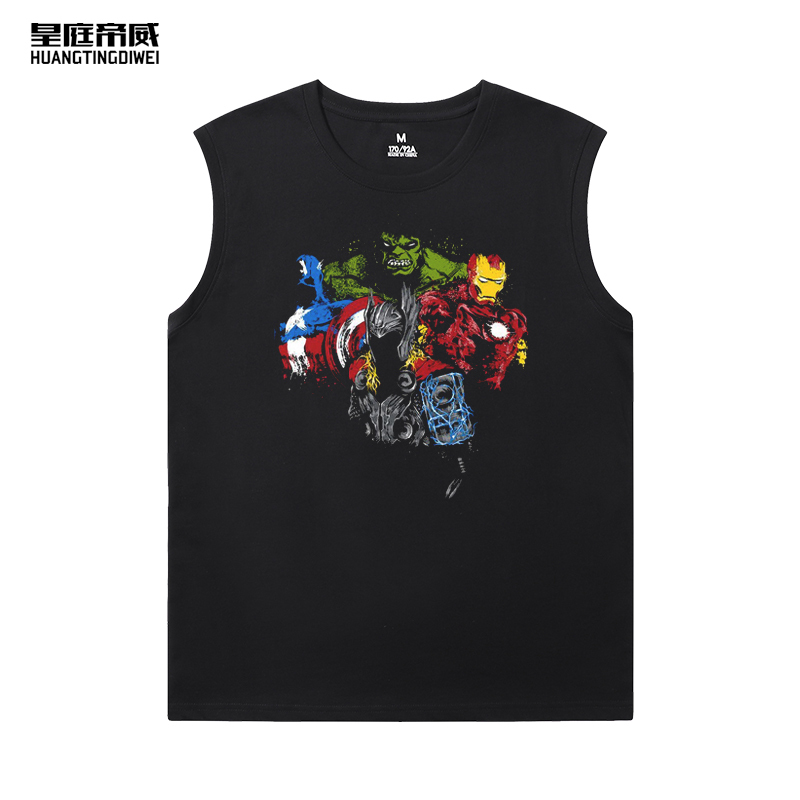 Marvel Marvel's 10Th Anniversary Avengers Thor Themed Short-Sleeved T-Shirt Summer Cotton Vest for Men Marvel Marvel's 10Th Anniversary Avengers Thor Themed Short-Sleeved T-Shirt Summer Cotton Vest for Men