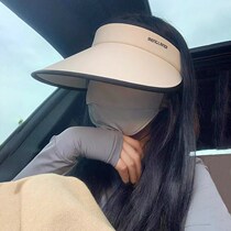 French empty top hat for women summer ice silk sun protection hat outdoor cycling face covering casual sun hat