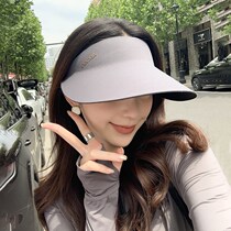 French summer seamless all-in-one sports sun protection hat womens empty top hat cycling and running topless sun hat