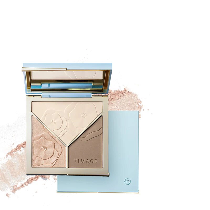彩棠TIMAGE高光修容盘三色一体阴影哑光珠光面部提亮立体修饰轮廓