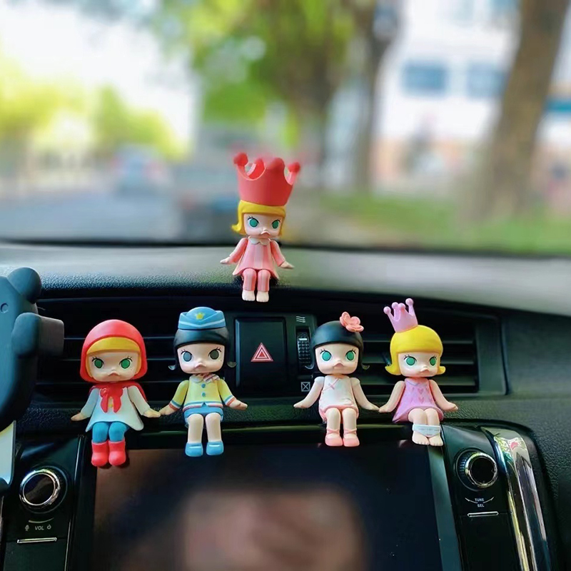 molly car swing piece in car Ornament Cute Shake Soundnet Red Male And Female Couple Blind Box Doll Diy Birthday Present