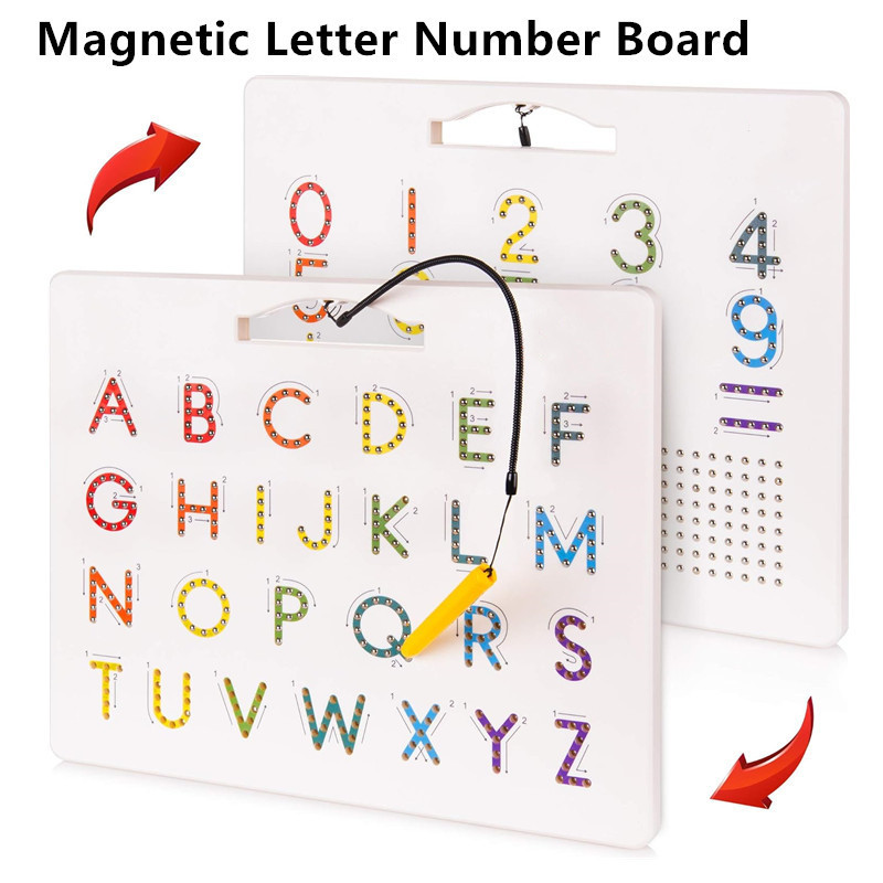 Portable Magnetic Alphanumeric Board Kidsren's Early Education Teaching Aids Learning Writing Cognitive Spelling Board Educational Toys Kindergarten