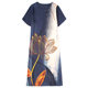 2022 authentic brother new mulberry silk silk dress printing high-end plus size summer dress mother women's dress