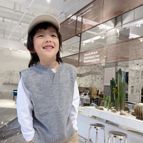 Original homemade 2021 childrens clothing sweater vest Childrens British style spring boys sweater waistcoat Western style