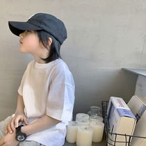 2021 summer new childrens clothing short-sleeved T-shirt Japanese trendy Korean version of the boy round-neck T-shirt womens treasure simple half-sleeve shirt