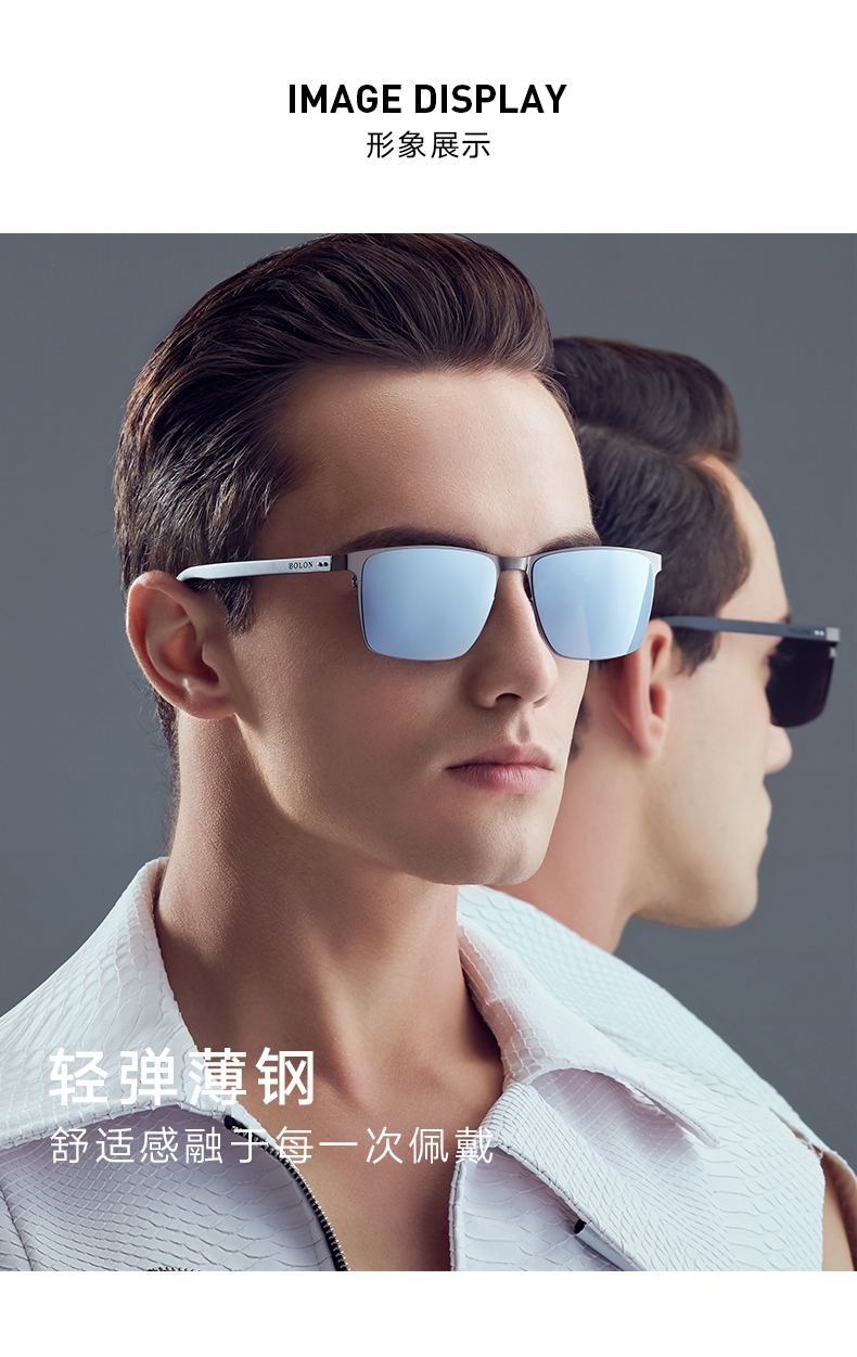 暴龙 2019新款 男方框偏光太阳镜 开车眼镜 图2