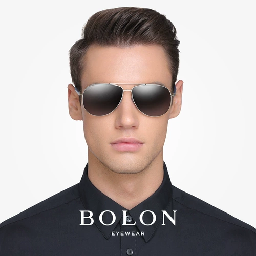 Bolon Tyrannosaurus Polarizer Color Sunglasses Мужские ретро -жабы зеркальные металлические солнцезащитные очки BL2362