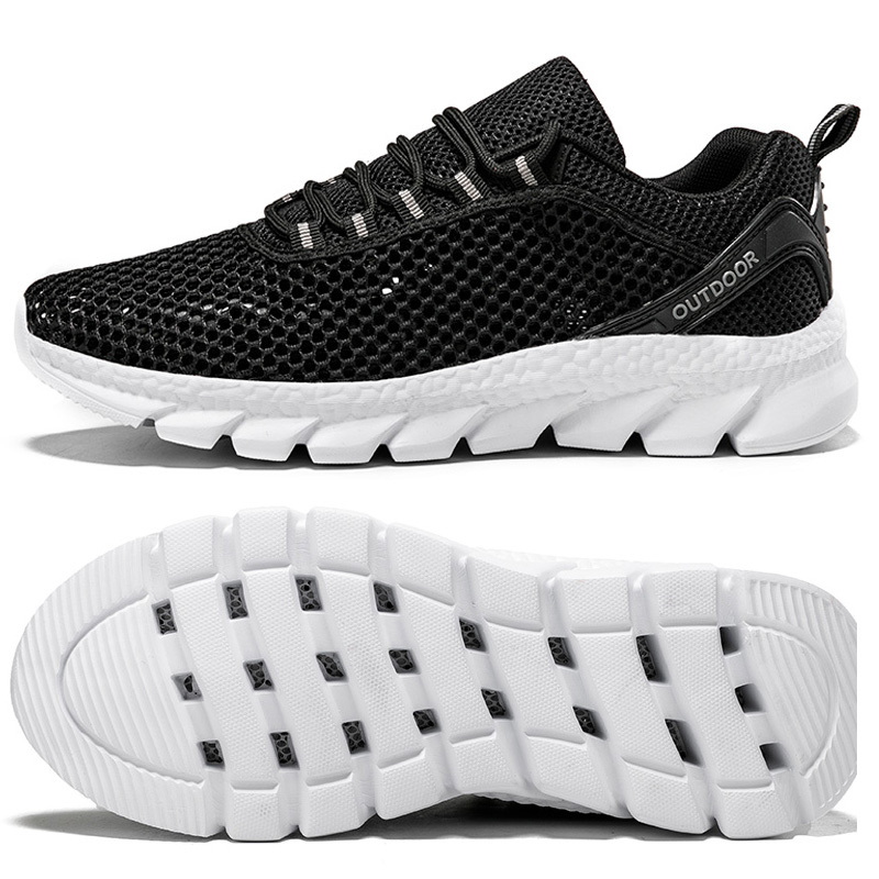 2025 New Summer Men's Sports Sandals with Mesh Breathable Hollowed-Out Soles, Suitable for Water Activities and River Tracing, Ideal for Sweaty Feet