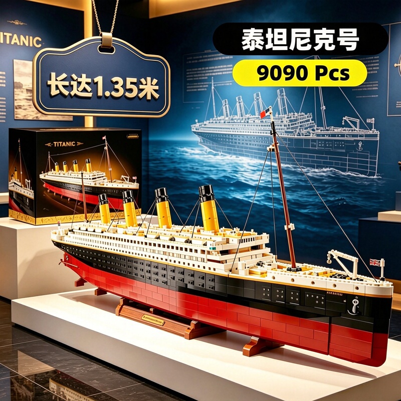 Titanic Cruise Ship Adult High-Difficulty Giant-Sized Educational Building Block Toys for Boys and Girls