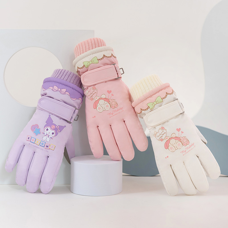 暖かく保ち、雪の中で遊ぶための子供用スキー手袋、防水、冬のベルベットと厚み、男の子と女の子、小学生、男の子と女の子