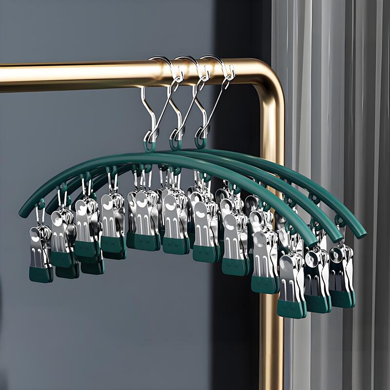Stainless Steel Sock Clips Clothes Drying Rack with Multiple Clips, Traceless and Windproof, for Balcony Drying of Underwear and Socks, Sock Drying Tool