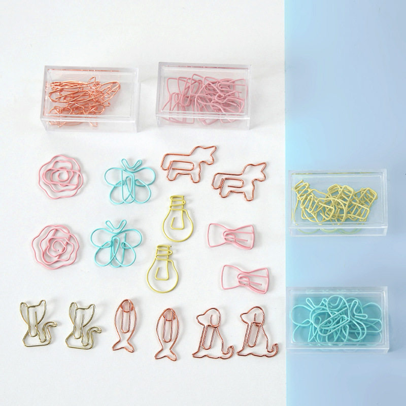 Cartoon metal paper clips, colorful special-shaped bookmarks, male paper clips, creative animal-shaped paper clips
