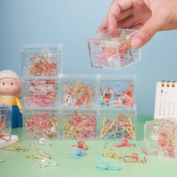 Colorful Hollow Binder Clips in a Box for Organizing Planners, Documents, Test Papers, and Materials; Office Stationery Clips