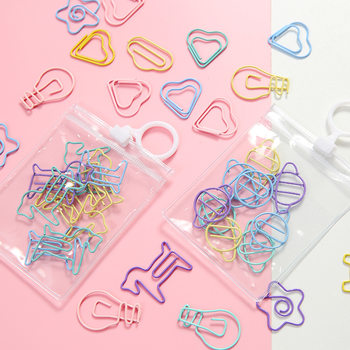 Metallic Candy-Colored Paper Clips, Creative and Cute Paper Clips, Student Bookmarks, Office Supplies, Colorful Small Animal Set