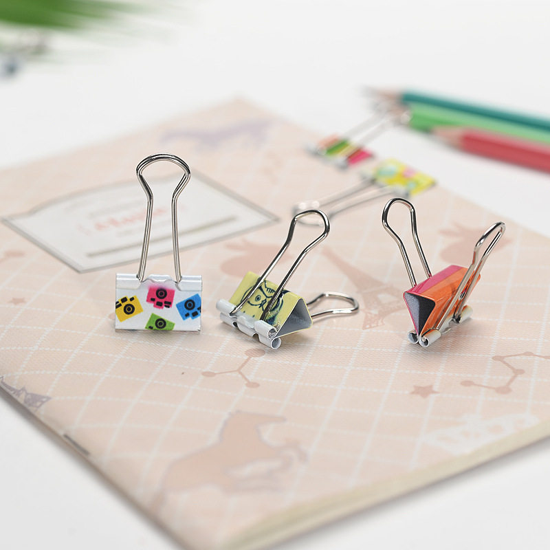 Printed long tail clip small swallowtail clip bill clip stationery office supplies colorful cute classification storage clip