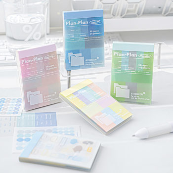 Rosy Posy Pearlescent Sticky Notes Planwith Tape Material Handbook Wall Decoration Classification Marking Stickers