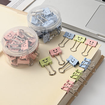 Creative Smile Binder Clip, Small Fresh Style Binder Clip, Small Ticket Clip, Document Clip, Test Paper Clip, Office Supplies, Stationery