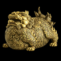 Pure copper brave ornaments town house big belly PICU a pair of male and female home living room porch gifts