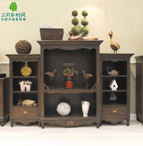 March Country Wind American Field Garden Style Handpainted TV cabinet High and low cabinet Do the old antique style Inn