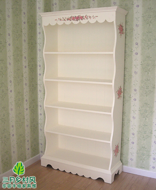 March rural wind British solid wood pastoral style Mediterranean hand painting multi-purpose cabinet display cabinet