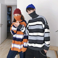 Những người yêu thích khí chất cùng màu áo len gió cao cổ 2018 phiên bản Hàn Quốc hoang dã mới của nam và nữ áo len mỏng