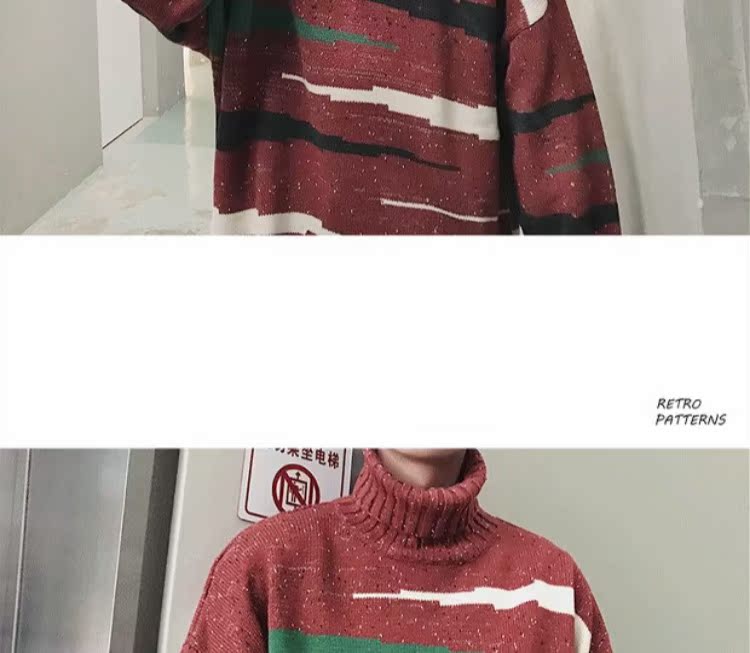 Mùa thu siêu lửa áo len cao cổ dày đôi sinh viên phong cách Harajuku Phiên bản Hàn Quốc của xu hướng áo len lỏng nam áo hoodie đôi
