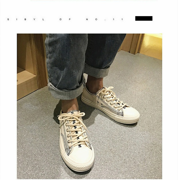 Qingmo quần áo nam siêu cháy giày vải Hàn Quốc giày skate cắt thấp sinh viên đơn giản giày thể thao hoang dã thủy triều giày tập gym nam