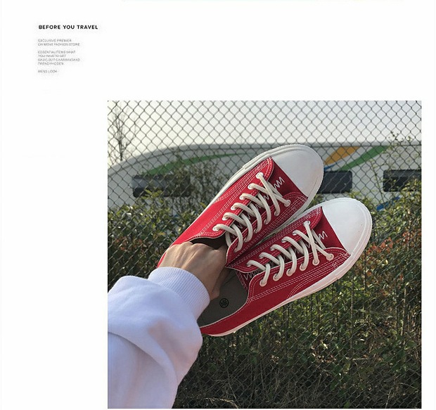 Qingmo quần áo nam siêu cháy giày vải Hàn Quốc giày skate cắt thấp sinh viên đơn giản giày thể thao hoang dã thủy triều giày tập gym nam