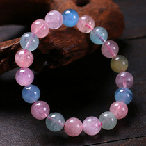 Natural Morgan stone multi-color crystal bracelet female sea blue treasure Poly popular pink crystal color multi-treasure handstring open jewelry