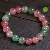 Special Price natural multi-color strawberry crystal beads single Circle Bracelet Crystal promotion marriage and fate hand string peach flower marriage