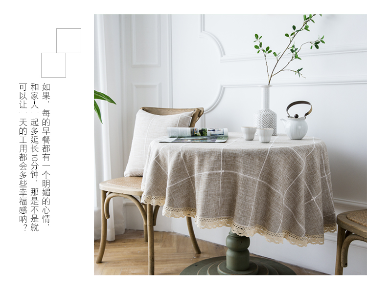 Khăn trải bàn tròn lớn vải cotton tròn hộ gia đình nhỏ tươi tròn bàn vải nhà hàng đơn giản hiện đại khăn trải bàn tròn - Khăn trải bàn khăn trải bàn đám cưới