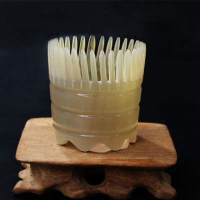 Natural White Yak Horn Wash Head Comb Antistatic Massage Scalp Meridians Comb Bath Wash Long Hair Brush