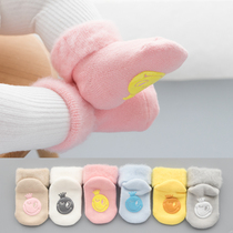 Autumn Winter Baby Socks Thickened Warm Pure Cotton Plus Suede No Lefoot Newborn Child Baby Socks 0-1 years old