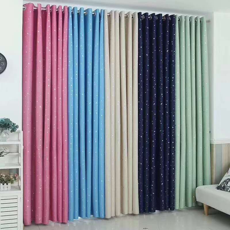 Star curtain insulation Chinese style special rental room blackout solid color small fresh Korean style hot silver bedroom clearance