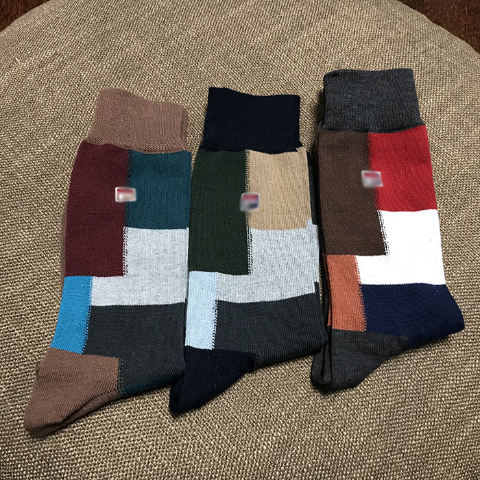 Day Bill Foreign Trade Casual Gentleman Stripe Basic style Spelling Creativity Academy Wind Thin middle Bunkel high cylinder stockings men