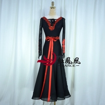 Red Phoenix Professional Custom Upscale Morden Dance Practice Dress Dress National waltz Waltz Practice L166