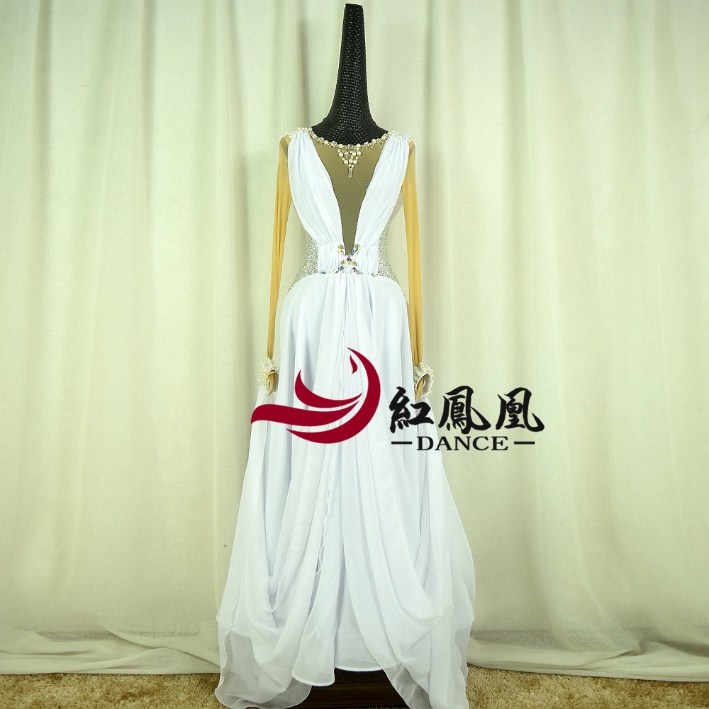 Red Phoenix Custom Professional Arts Cortest Morden Dance Competition Dress Out of the National Label Social Dance Grand Pendulum Skirt BR850