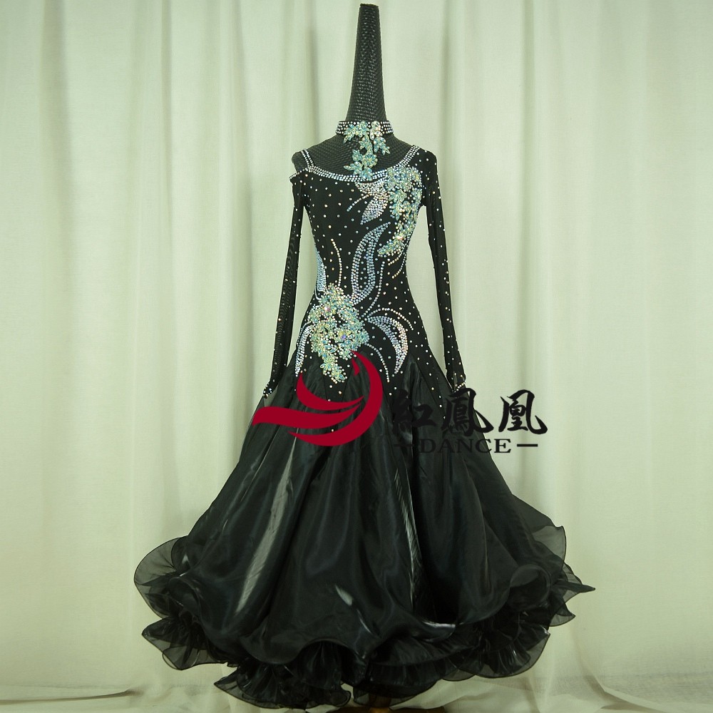 Red Phoenix High-end New Morden Dance Competition Dress Rehearsal for National Label Social Dance Dress Grand Pendulum Skirt BR805